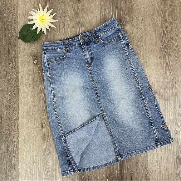 Vintage 90’s Y2K Bubblegum USA Denim Pencil Skirt - Picture 6 of 13